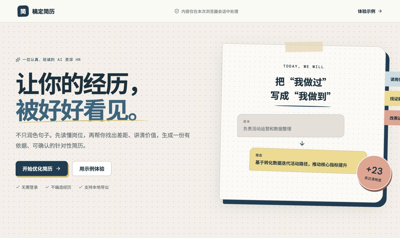 稿定简历电脑端首页